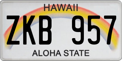 HI license plate ZKB957