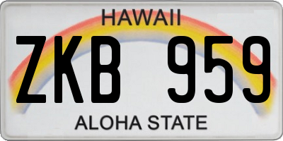 HI license plate ZKB959