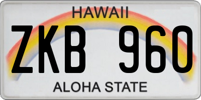 HI license plate ZKB960