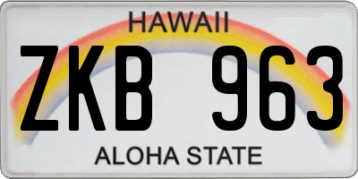 HI license plate ZKB963