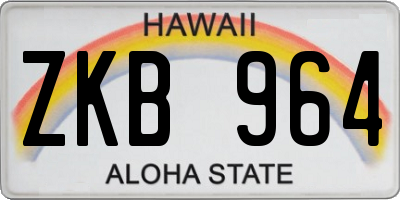HI license plate ZKB964