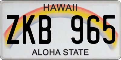 HI license plate ZKB965