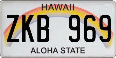 HI license plate ZKB969