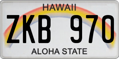 HI license plate ZKB970