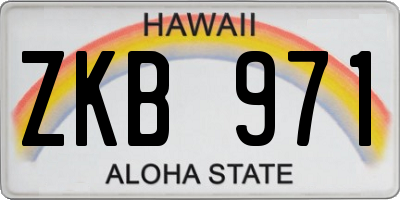 HI license plate ZKB971