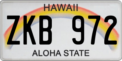 HI license plate ZKB972