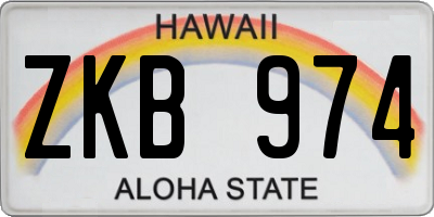 HI license plate ZKB974