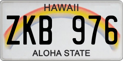 HI license plate ZKB976