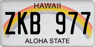 HI license plate ZKB977
