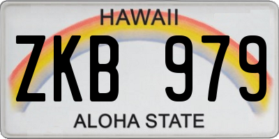 HI license plate ZKB979
