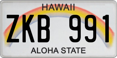 HI license plate ZKB991
