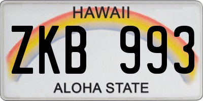 HI license plate ZKB993