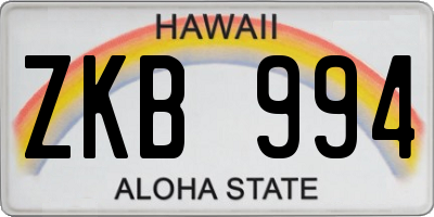 HI license plate ZKB994