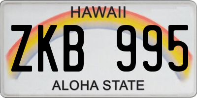 HI license plate ZKB995
