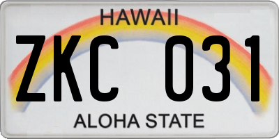 HI license plate ZKC031
