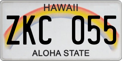 HI license plate ZKC055