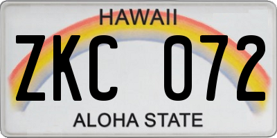 HI license plate ZKC072