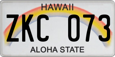 HI license plate ZKC073