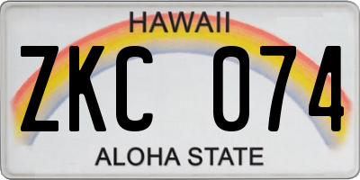HI license plate ZKC074