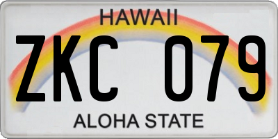 HI license plate ZKC079
