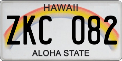 HI license plate ZKC082
