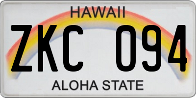 HI license plate ZKC094
