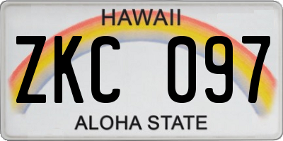 HI license plate ZKC097