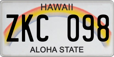 HI license plate ZKC098