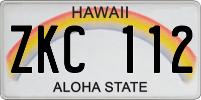 HI license plate ZKC112