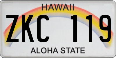 HI license plate ZKC119