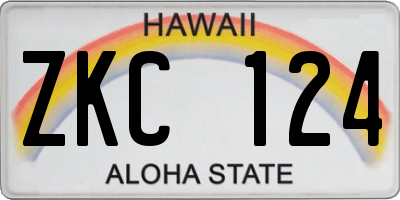HI license plate ZKC124