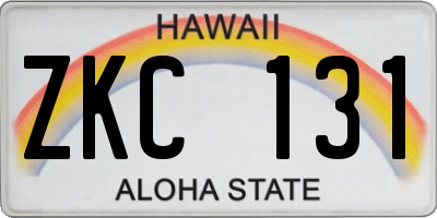 HI license plate ZKC131