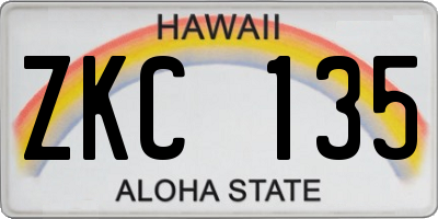 HI license plate ZKC135