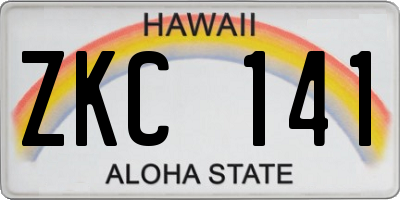 HI license plate ZKC141