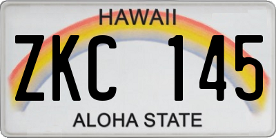 HI license plate ZKC145