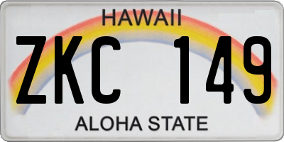 HI license plate ZKC149
