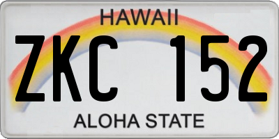 HI license plate ZKC152