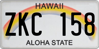 HI license plate ZKC158