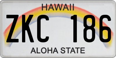 HI license plate ZKC186