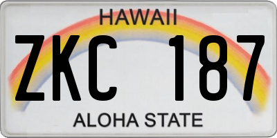 HI license plate ZKC187