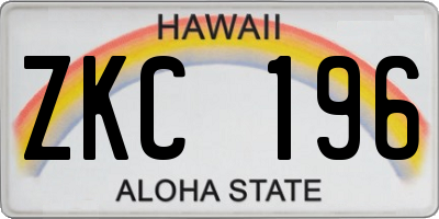 HI license plate ZKC196
