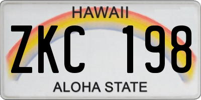 HI license plate ZKC198