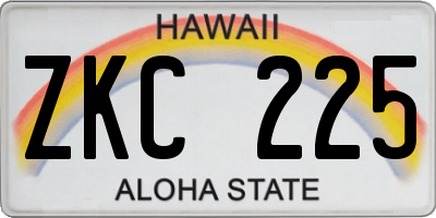 HI license plate ZKC225
