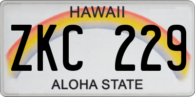 HI license plate ZKC229