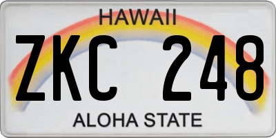 HI license plate ZKC248