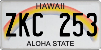 HI license plate ZKC253
