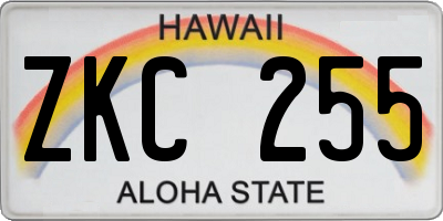 HI license plate ZKC255