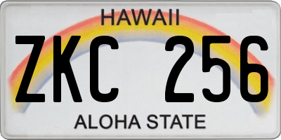 HI license plate ZKC256
