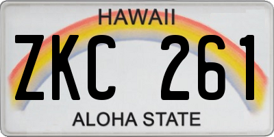 HI license plate ZKC261