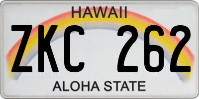 HI license plate ZKC262